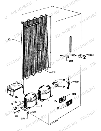 Взрыв-схема холодильника Marijnen CM320C - Схема узла Refrigerator cooling system